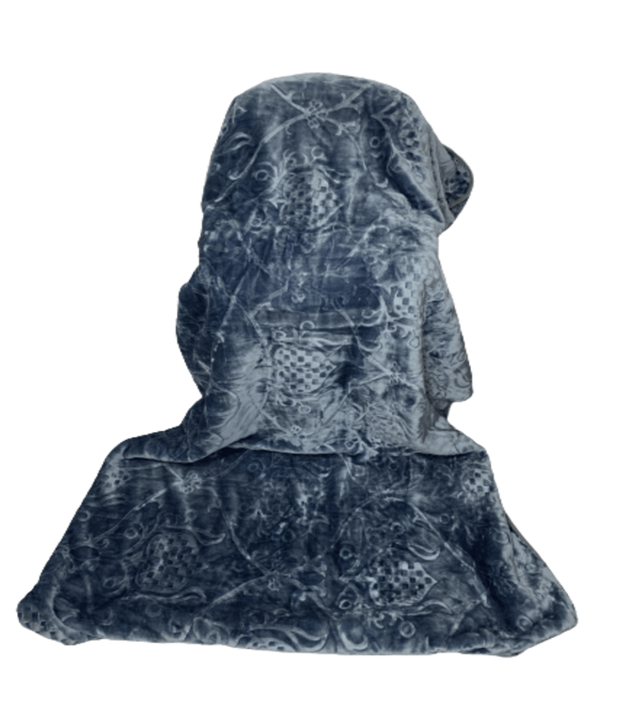 SMTE Queen Size Blanket Super Soft Heavy Mink Single Ply - Blue with keychain