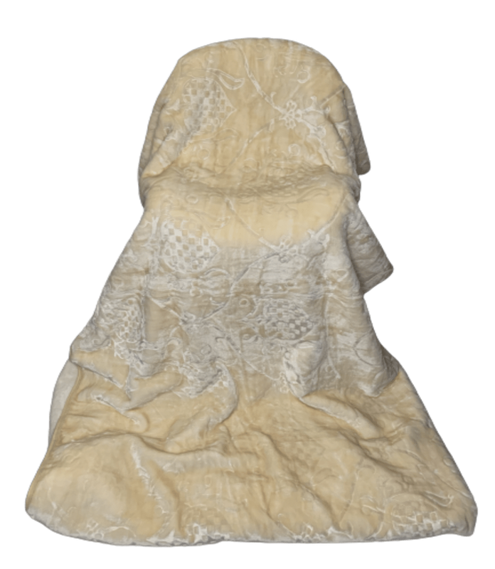 SMTE Queen Size Blanket Super Soft Heavy Mink Single Ply - peach with keychain