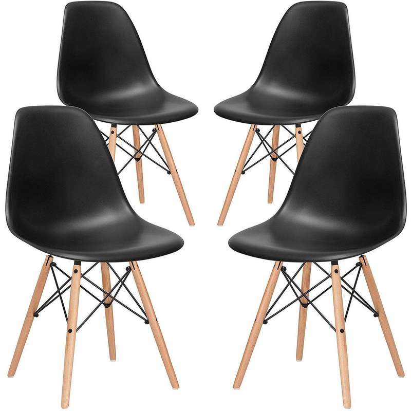 SMTE Dining Chairs - Four Pack - Black Colour with keychain