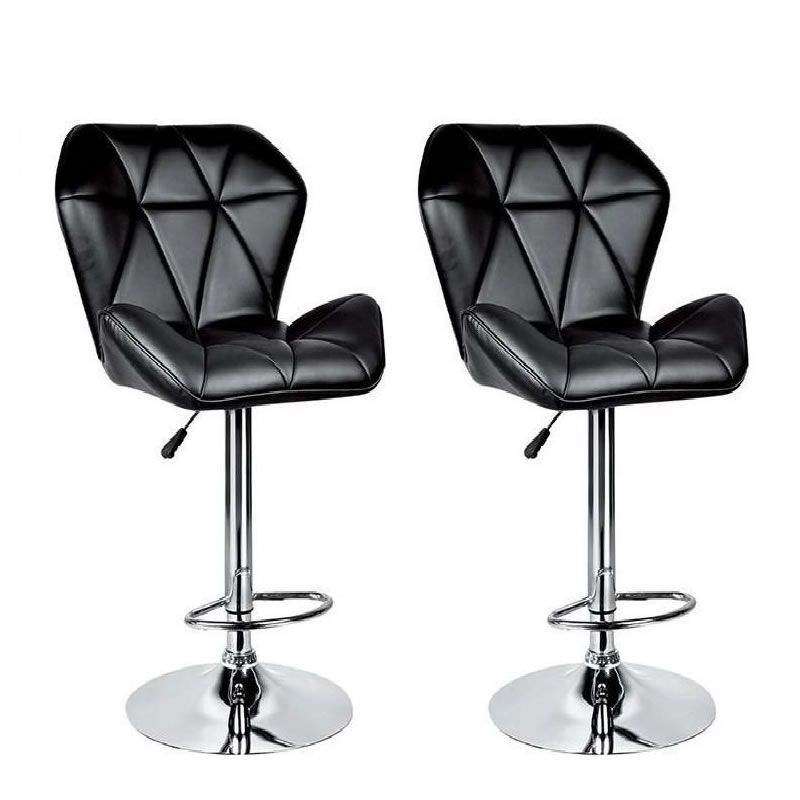 SMTE Diamond Padded Bar Kitchen Stool Chairs - Set of 2 with keychain