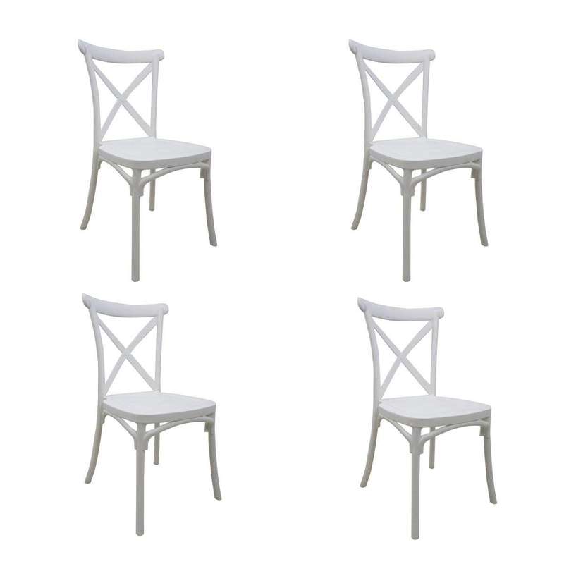 SMTE Cross Back Chair - White with keychain