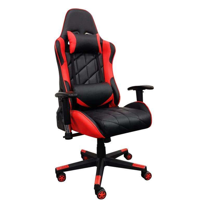 SMTE Contemporary Soft Cushioned Ergonomic Gaming Chair With 2D Armrest - Red with keychain