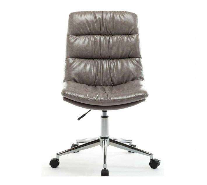 SMTE Comfortable Height Adjustable Office Chair, Armless Desk Chair - Grey with keychain