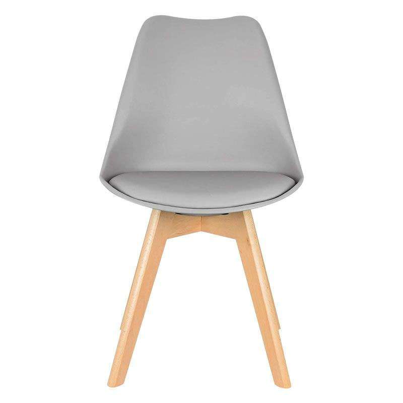 SMTE Classy Padded PU Leather Chair - Grey with keychain