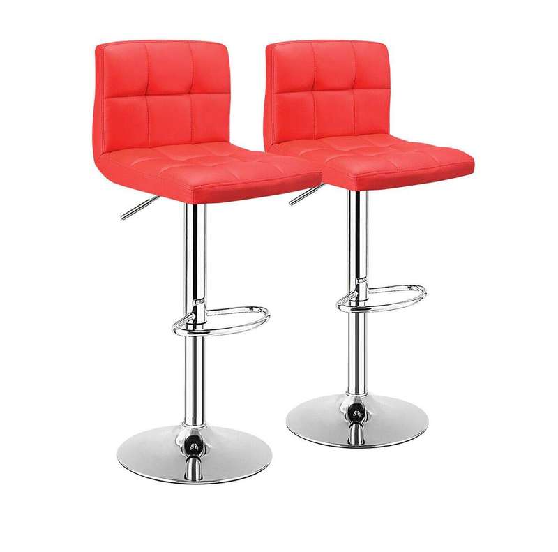 SMTE Bar Stools / Kitchen Counter Bar Chair Stools ? Set of 2- Red with keychain