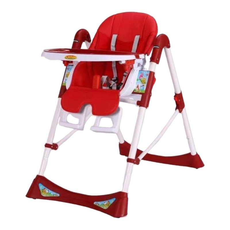 SMTE Baby High Chair - Baby Feeding Chair - Red with keychain