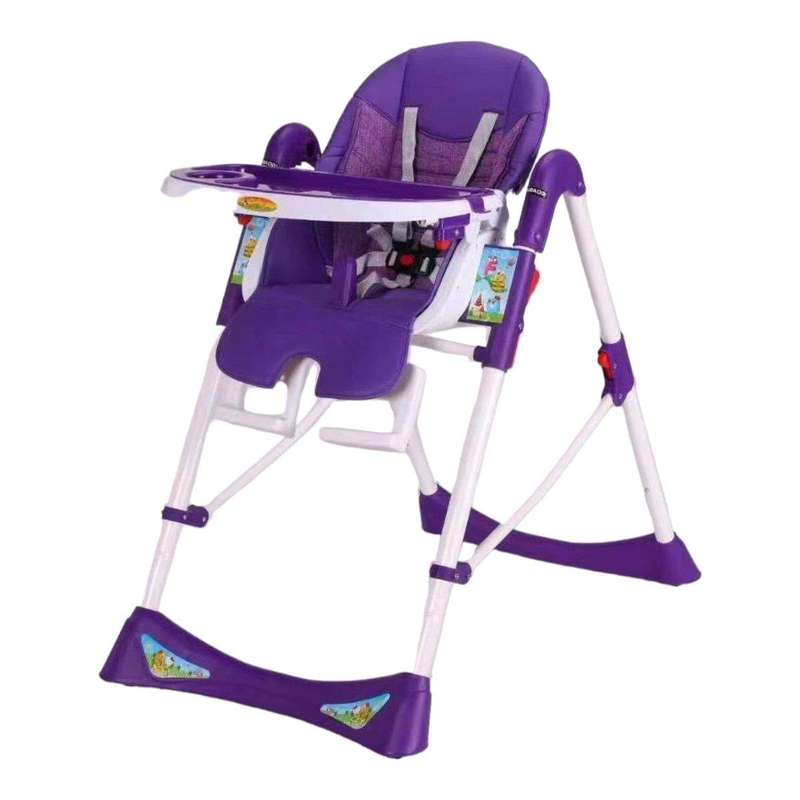 SMTE Baby High Chair - Baby Feeding Chair - Purple with keychain