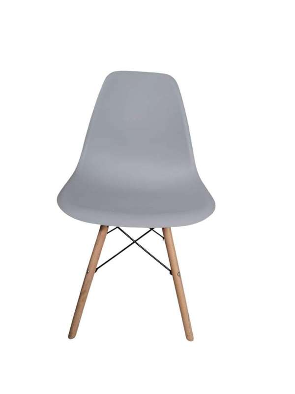 SMTE A304 Grey Plastic Shell Chair - Wooden Legs with keychain