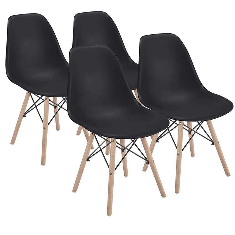 SMTE 4 in 1 Wooden Leg Dining Chairs with keychain