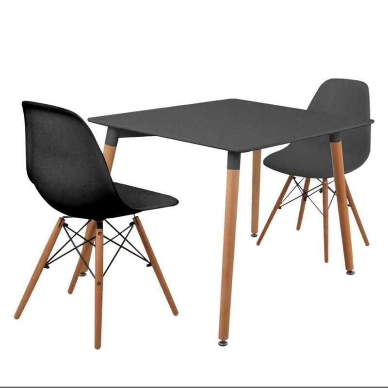 SMTE 3 Piece Perla Square Table with 2 Chairs with keychain