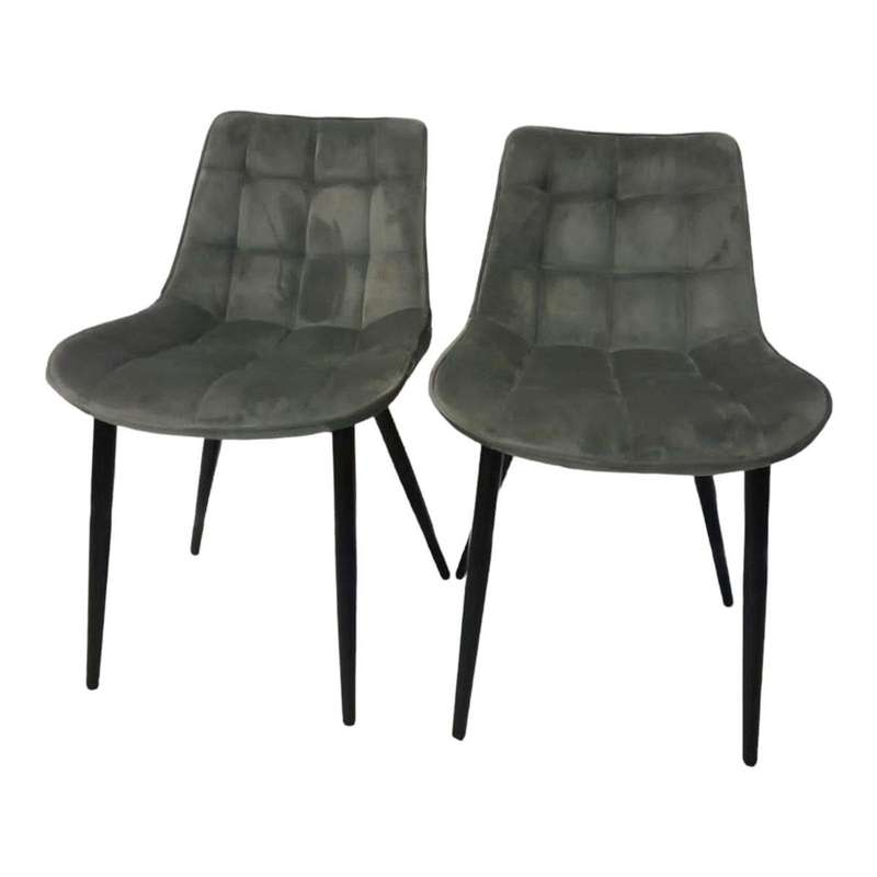 SMTE - Stylish Quality Dining Room Chair Set of 2 - Grey with keychain