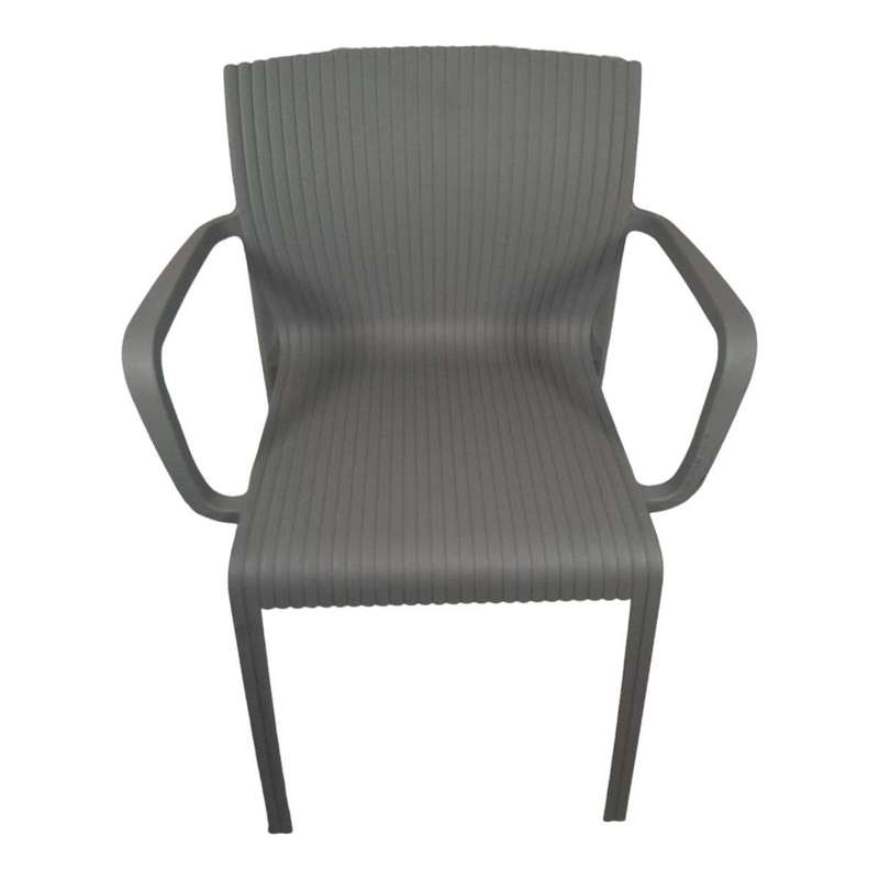 Smte - Plastic Outdoor And Indoor Armchair - Grey with keychain