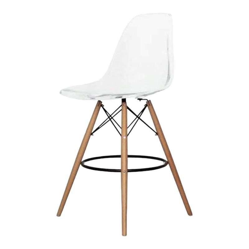 SMTE - Modern Style Ring Chair Counter/Bar Stools - Assembled - Transparent with keychain