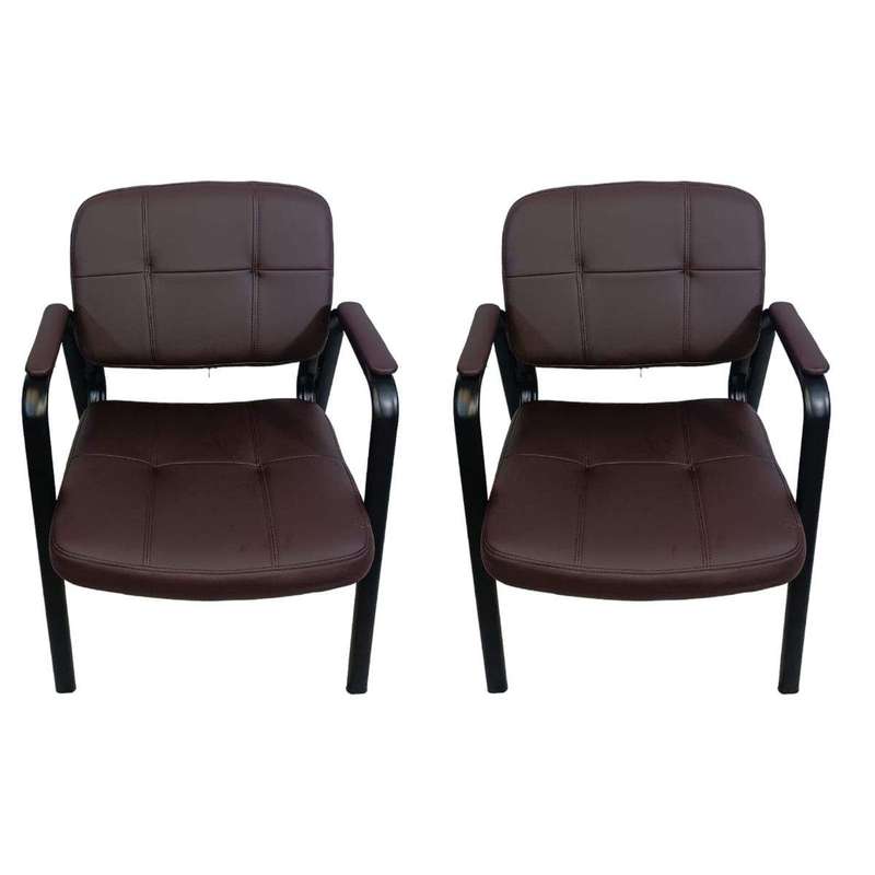 Smte - Leather Office Chair set of 2 - Brown with keychain
