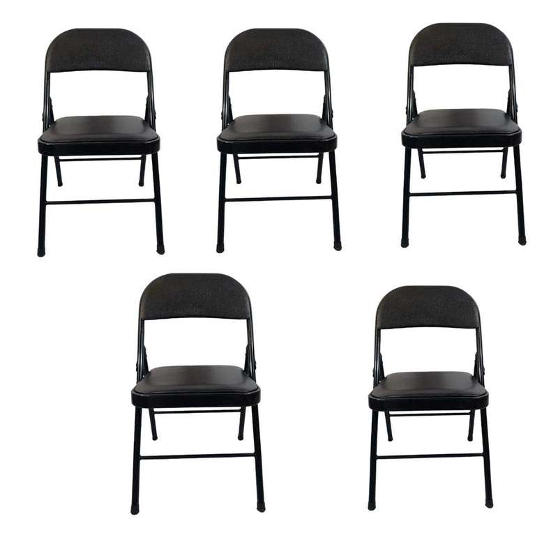 SMTE - Foldable Outdoor Chairs -5 Pack -Black with keychain