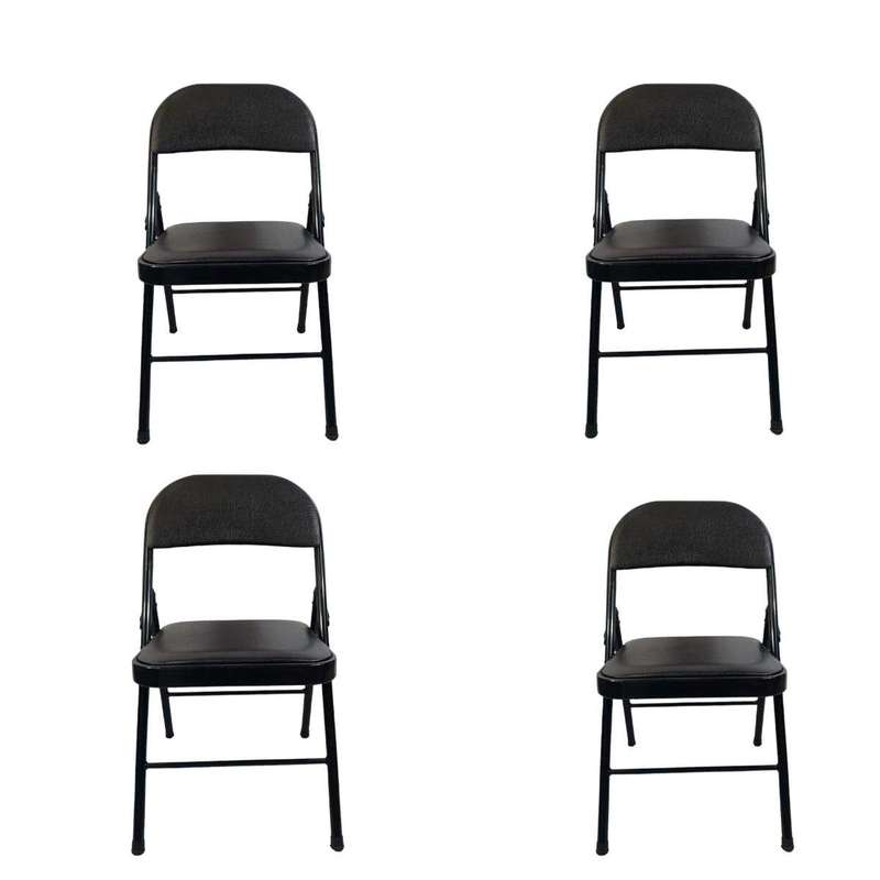 SMTE - Foldable Outdoor Chairs -4 Pack -Black with keychain