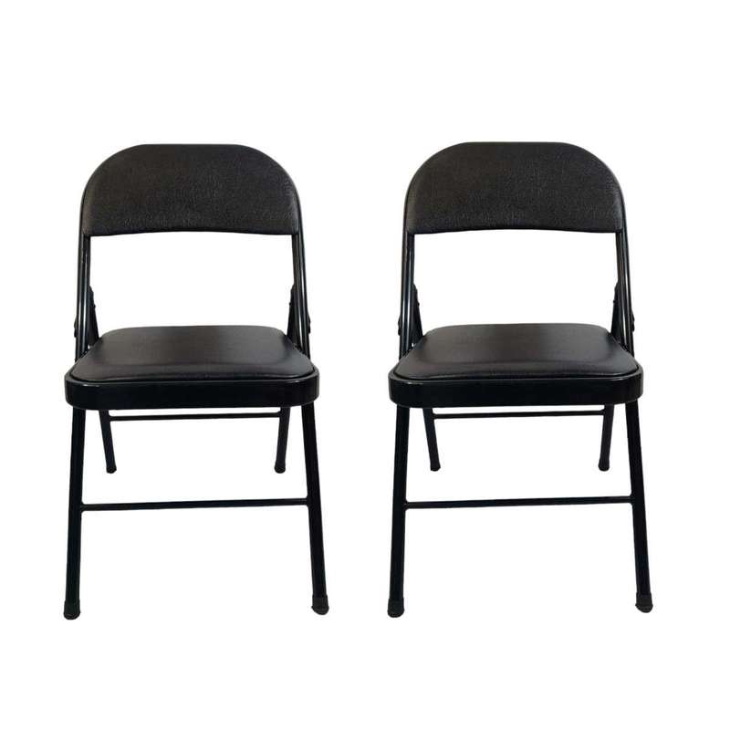 SMTE - Foldable Outdoor Chairs -2 Pack -Black with keychain