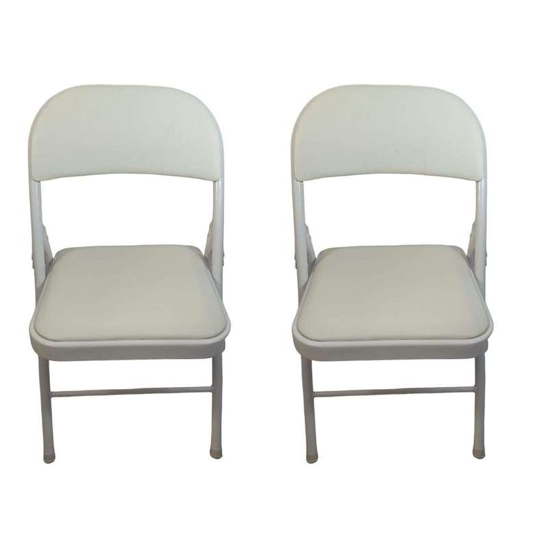 SMTE - Foldable Outdoor Chairs - 2 Pack - White with keychain