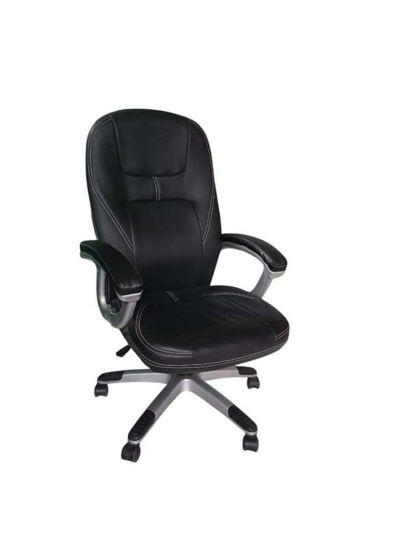 SMTE - 274 Executive Office Chair - Black PU Leather with Padded Armrests with keychain