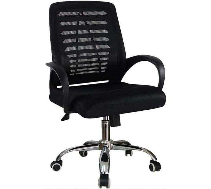 SMTE - 253 - Black Single Ergonomic Office Chair with Armrest with keychain