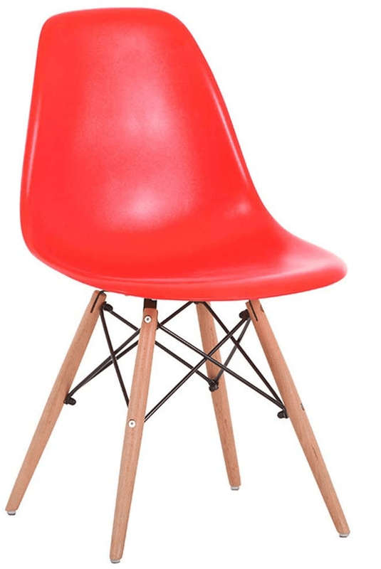 SMTE Wooden Leg Chair - Red with keychain