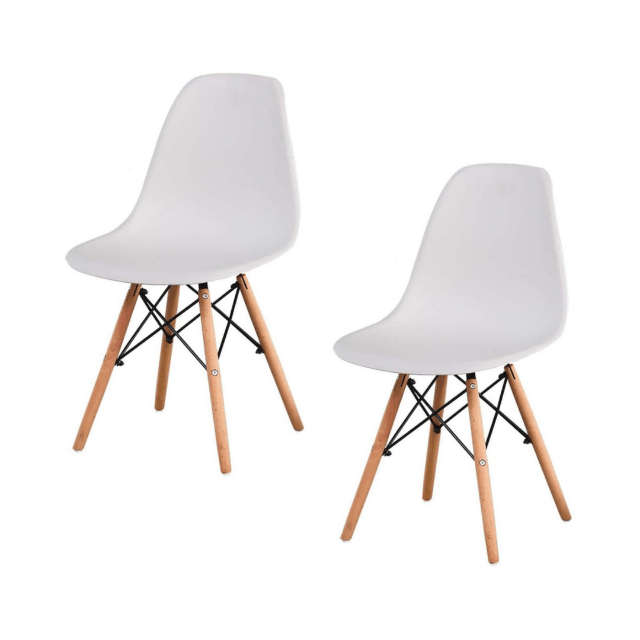 SMTE Turin Lifestyle Chair ? White (Set of 2 Chairs) with keychain
