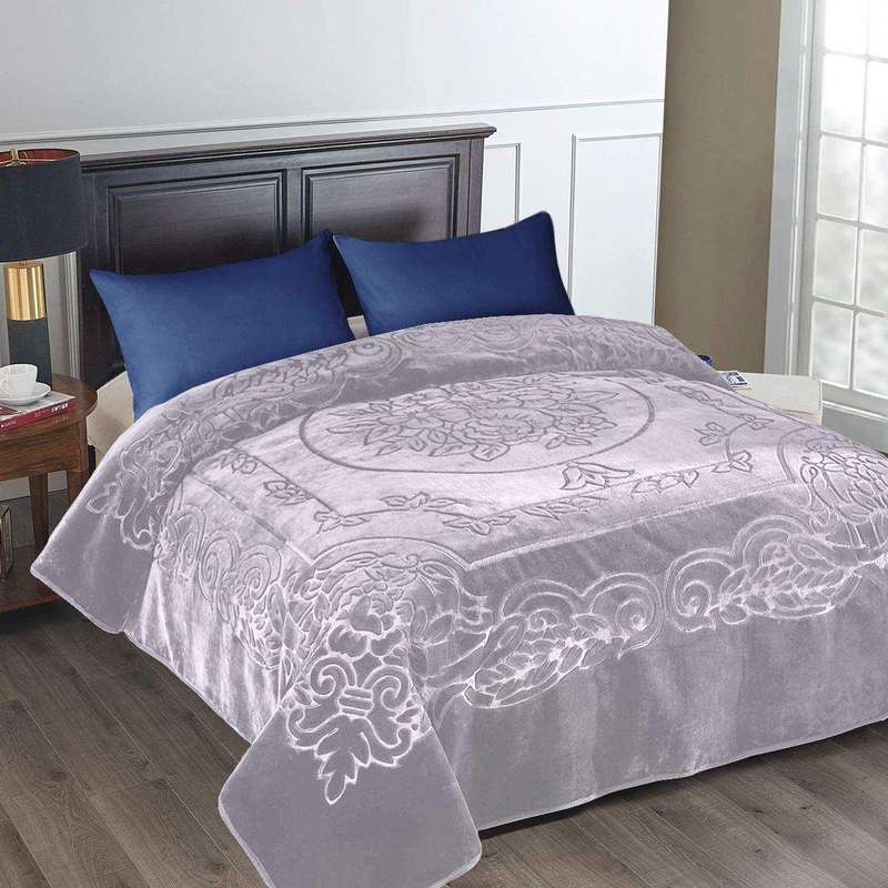 SMTE Camel - Luxury Mink Blanket 220x200cm - Warm Winter Fleece - Lilac Mist with keychain