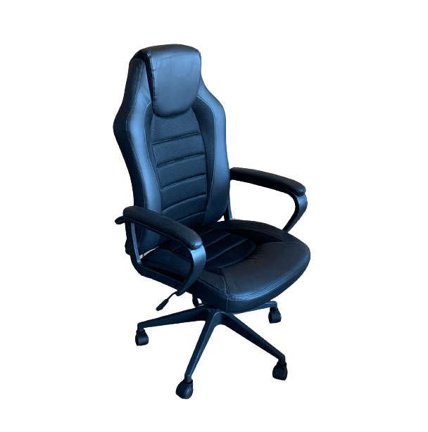 SMTE Stylish Swivel Perla Office Chair - Black with keychain