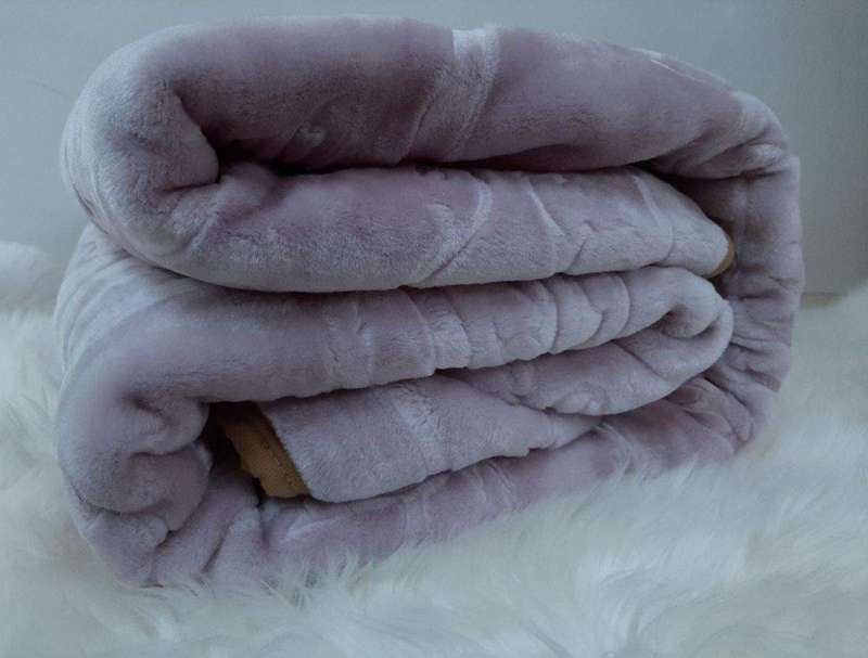 SMTE Queen Size Blanket - One-Ply - Warm And Soft - dust pink with keychain