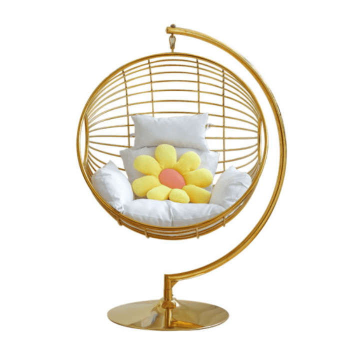 SMTE Stainless Steel Swing Chair Nest Swing Lounge Swing Chair Set with Stand with keychain