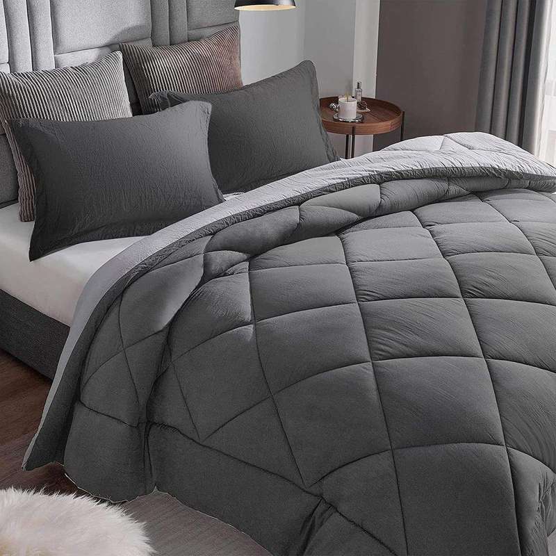 SMTE Reversible Comforter - Dark/Light Grey with keychain