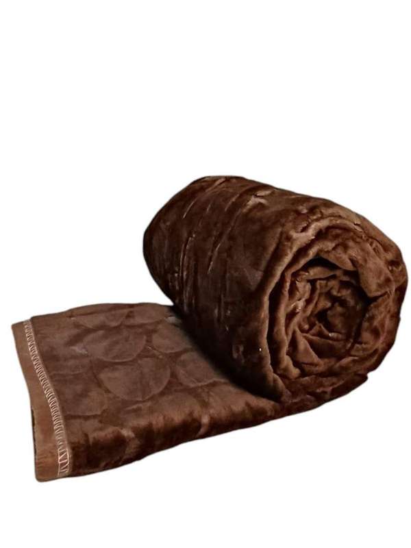 SMTE Fleece Blanket - Double Size: 200cm x 230cm - Brown with keychain