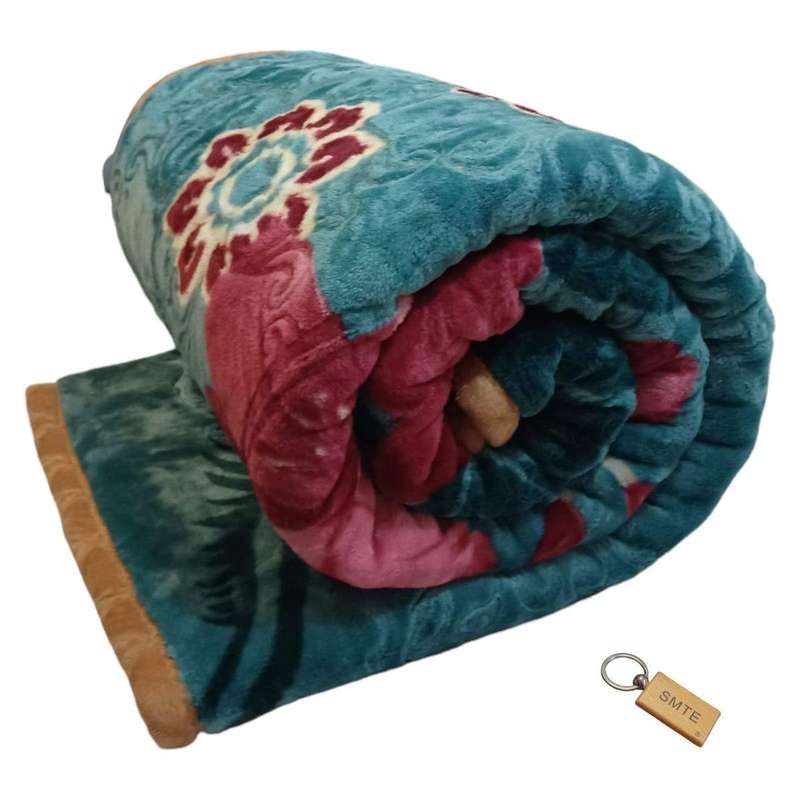Smte :Cozy 2-Ply Non-Fiber Blanket: Keep Your Winter Warm +Smte Keyring - Blue with keychain