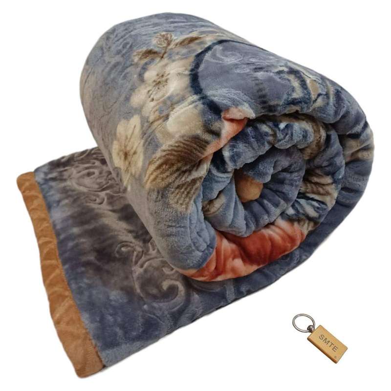 Smte :Cozy 2-Ply Non-Fiber Blanket: Keep Your Winter Warm +Smte Keyring - Grey Mix with keychain