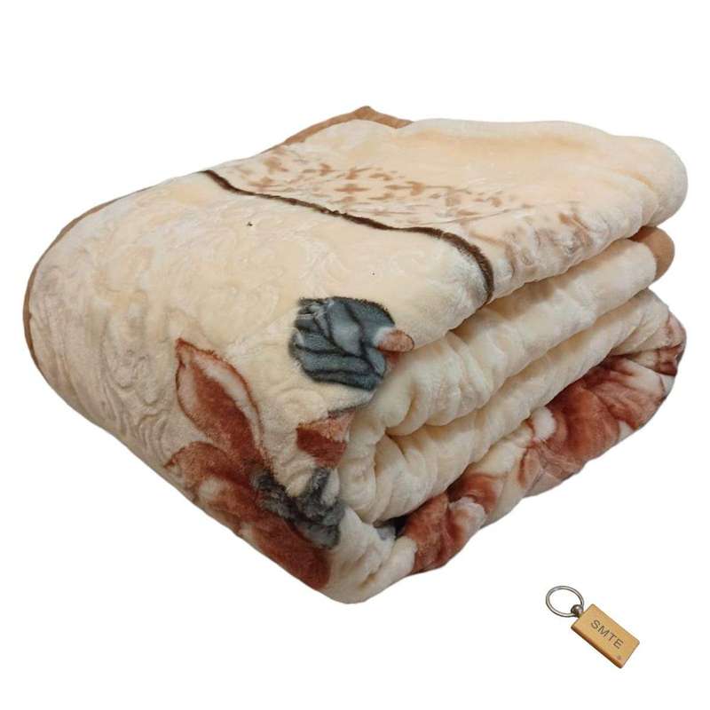Smte :Cozy 2-Ply Non-Fiber Blanket: Keep Your Winter Warm +Smte Keyring - White with keychain