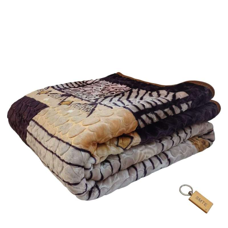 SMTE Floral Whispers - The 1 Ply Blanket Collection and Keyring - Brown with keychain