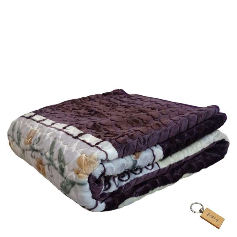 SMTE Floral Whispers - The 1 Ply Blanket Collection and Keyring - Plum with keychain