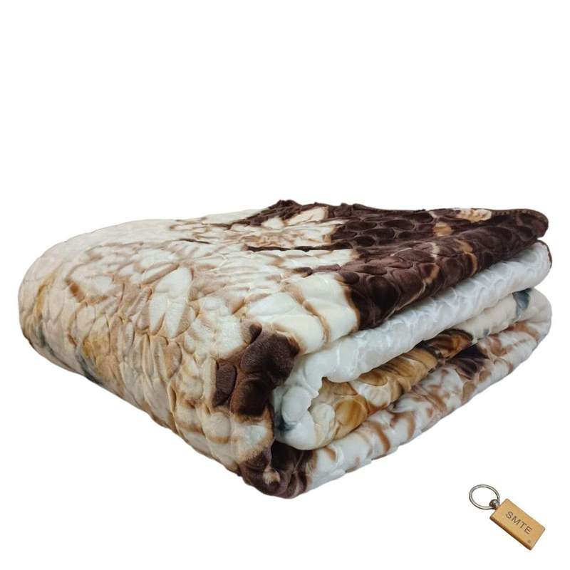SMTE Floral Whispers - The 1 Ply Blanket Collection and Keyring - White with keychain