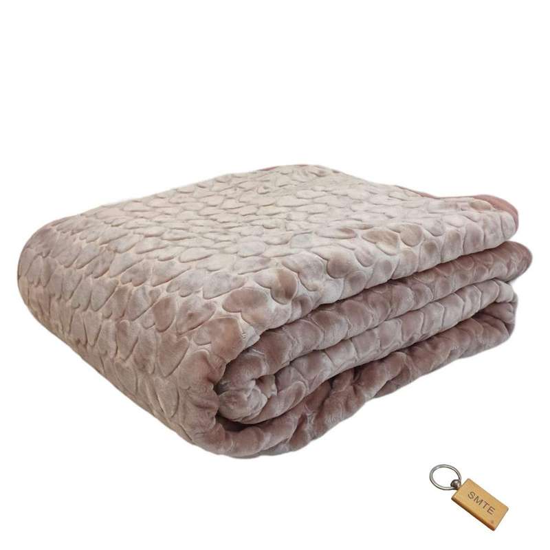 SMTE Simple Comfort - The Plain 1 Ply Blanket and Keyring - Gold with keychain