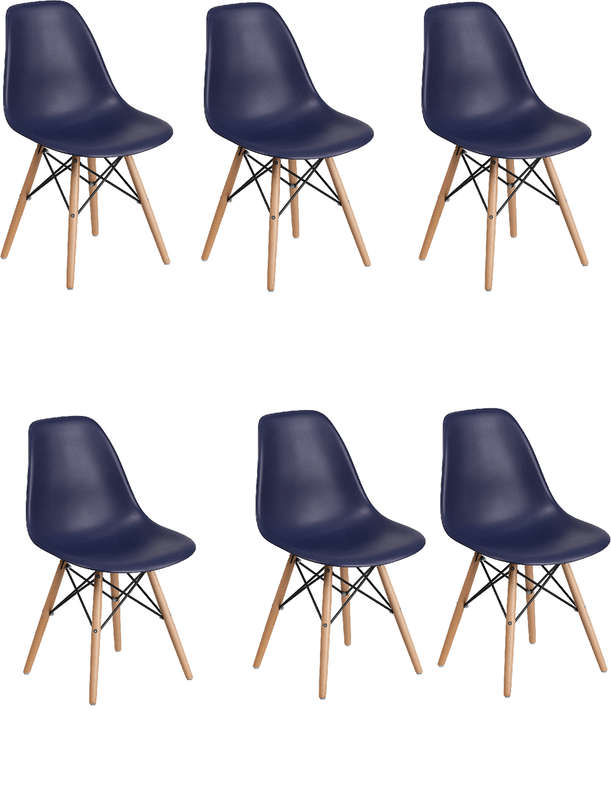 SMTE Proteas Wood Leg Chairs- Pack of 6- Black with keychain