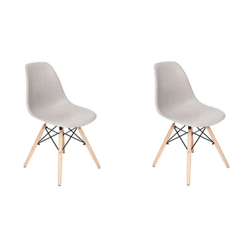 SMTE Proteas Wood Leg Chairs- Pack of 2- Grey with keychain
