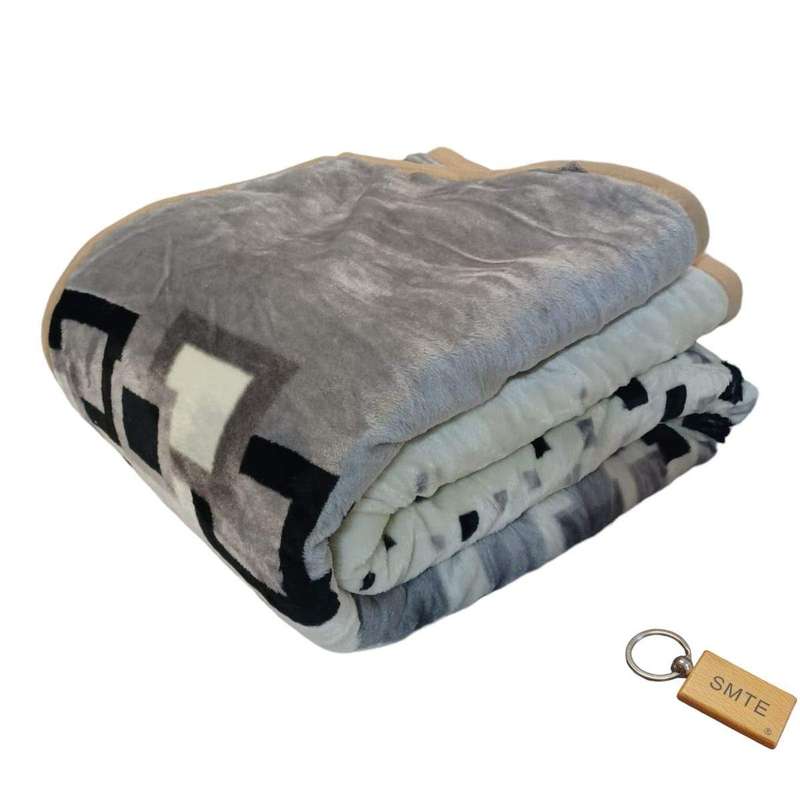 SMTE Double Comfort: 2-Ply Blanket Collection -B18+Smte Keyring - Grey with keychain