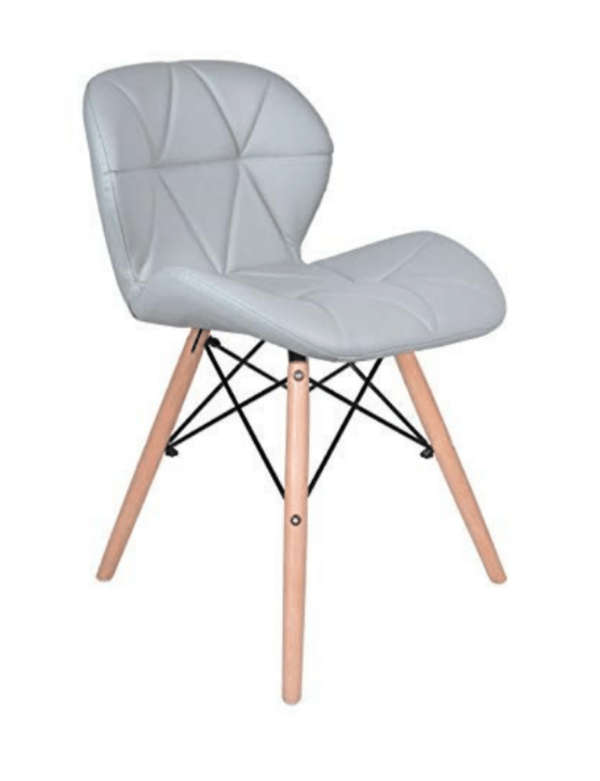 SMTE Pre-assembled Padded Dinging Chair With Solid Wooden Legs - gray with keychain