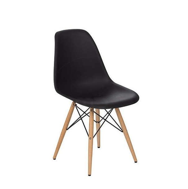 SMTE Pre-Assembled - Wooden Leg Chair - Black with keychain