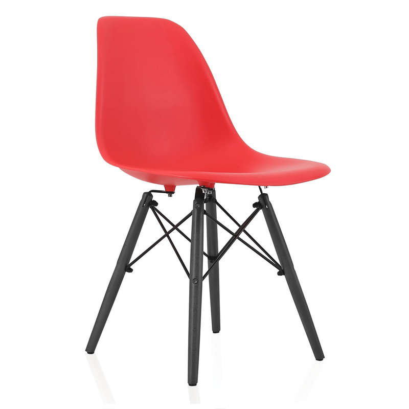 SMTE Pre Assembled - Modern Wooden Leg Chair - Red with keychain
