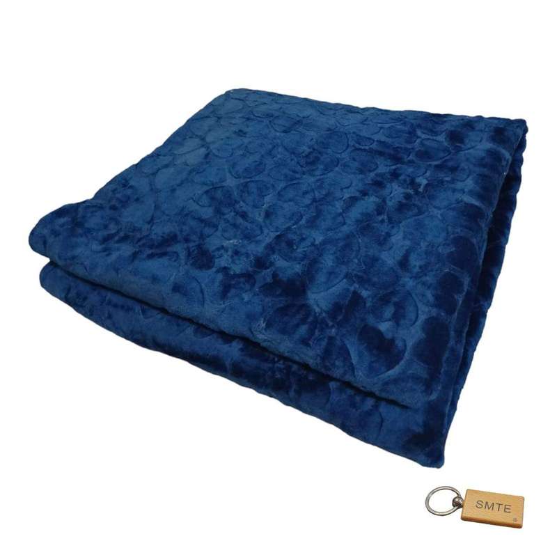 SMTE Supreme Comfort Fleece Blanket: Cozy Warmth for Relaxation+Smte Keyring - Blue with keychain