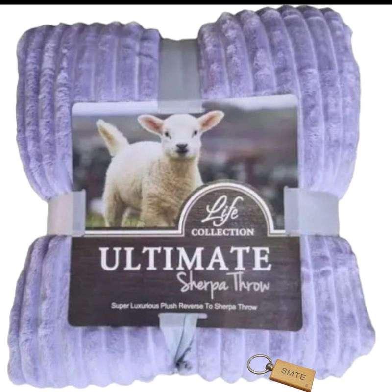 SMTE Serpa Soft and Fluffy Fleece Blanket with Keychain - Queen Sized - Light Purple