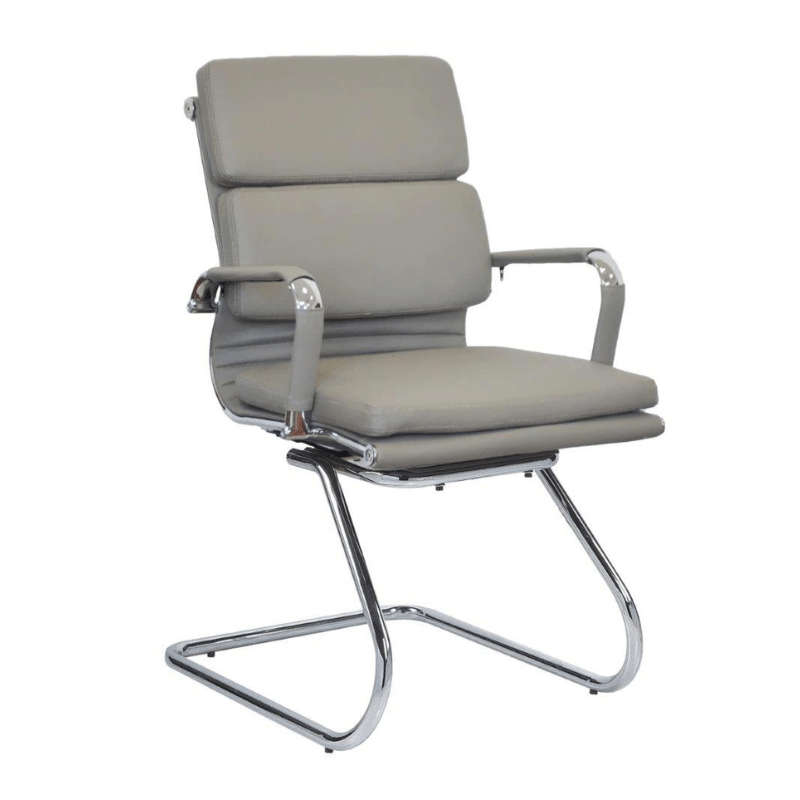SMTE Office Chairs - Visitor PU Leather Finish - Grey with keychain