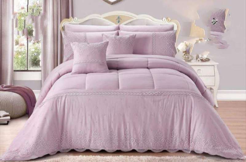 SMTE 7 Piece comforter Set - Purple with keychain