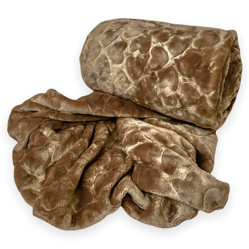 SMTE Super soft Throw Fleece Blanket Warm Winter - Chocolate with keychain